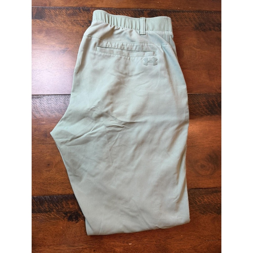 Under Armour Pants Mens 36x32 Green Stretch Herringbone Chino‎ Golf Tapered